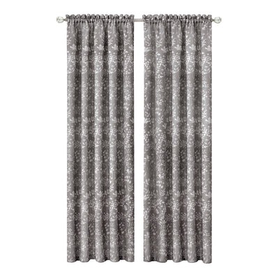 4 of 6:Panel de cortina para ventana con bolsillo para barra Charlotte - 52x63 - Gris 