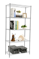 1 of 4:Home Basics 5 Tier Wide Wire Steel Wire Shelf, Grey 