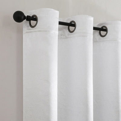 4 of 15:Cordelia Embossed Damask Grommet Room Darkening Window Panel, 52x84 Panel 