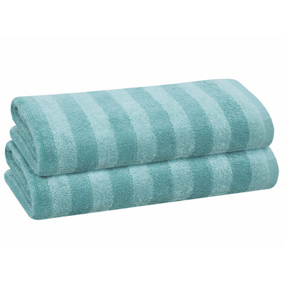 1 of 41:Serviette de bain PREMIUS à rayures, 100 % coton teint en fil, 27 x 54 pouces 