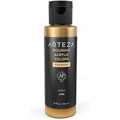 4 of 4:ARTEZA Premium Pouring Acrylic Paint, Metallic Colors, 4 Count 