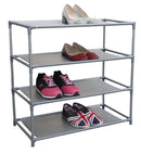 1 of 6:Home Basics 12 Pair Non-Woven Multi-Purpose Stackable Shoe Rack, Grey, 24.5x12x24 Inches 