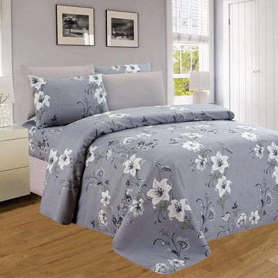 2 of 4:PREMIUS Jazzy Printed Wrinkle Free Microfiber Sheet Set 