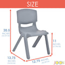 3 of 7:Chaises d'apprentissage empilables en plastique JOON pour enfants, gris foncé, 52,1 x 32,7 x 28 cm, lot de 2 (lot de 2) 