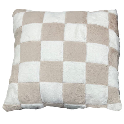 6 of 8:Coussin en fausse fourrure à carreaux Raceway, 50 x 50 cm 