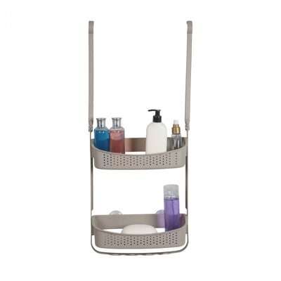 2 of 4:Carrito de ducha convertible de 2 vías Bath Bliss en color topo 