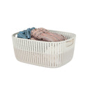 3 of 4:Simplify 2-Tone Decorative Large Storage Basket in Ivory 