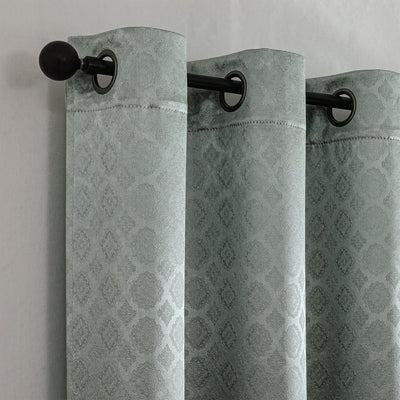 6 of 18:Tobias Damask Metallic Grommet Blackout Window Panel, 52x84 Inches 
