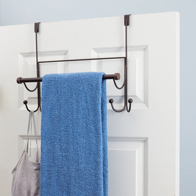 4 of 4:Home Basics Over the Door Hook with Towel Bar, Oil-Rubbed Bronze 