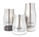 1 of 3:Home Basics 3 Piece Stainless Steel Canister Set with See-Through Glass Base, Silver 
