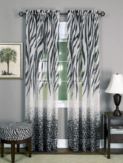 1 of 1:Panel de cortina para ventana Kenia - 50x63 - Negro/Multicolor 