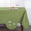 9 of 19:Oxford Spill Proof Solid Colored Tablecloth 