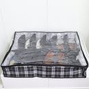 4 of 4:Range-chaussures Home Basics Plaid non tissé, 11 paires, avec couvercle transparent, noir 