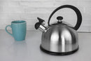 4 of 5:Home Basics tetera de acero inoxidable, plata, 85 onzas 