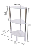 6 of 6:Home Basics 3 Tier Multi Use Arc Glass Corner Shelf, Clear 