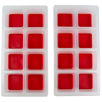 2 of 4:Bac à glaçons géant en plastique à 8 compartiments Home Basics à libération instantanée (lot de 2), rouge 