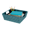 3 of 4:Simplify Large Woven Storage Shelf Bin in Sapphire 