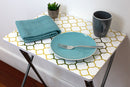 7 of 8:Table pliante multifonction Home Basics, treillis métallique doré, 38 x 48 x 65 cm 