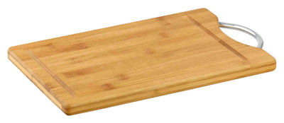 1 of 2:Home Basics Tabla de cortar de bambú de 8 x 12 con ranura para jugo y mango de acero inoxidable 