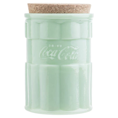 1 of 3:TableCraft's Coca-Cola Jadeite Medium Canister with Lid 4.5x 4.5x 7'', Green 