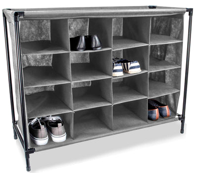 1 of 4:Étagère à chaussures non tissée Home Basics pour 16 paires, gris 