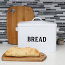 4 of 4:Home Basics Caja de pan de hojalata, color blanco 