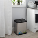 3 of 4:Neu Home 30 Liter 2 Compartment Stainless Steel Recycling Bin 