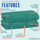 14 of 23:PREMIUS 2 Pack Damask 100% Cotton Yarn Dyed Hand Towel, 16x28 Inches 