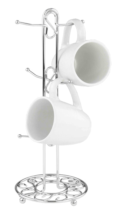 1 of 6:Home Basics Árbol de tazas de la colección Scroll de acero cromado 