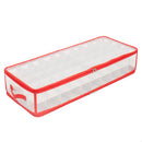 1 of 4:Home Basics Caja de almacenamiento opaca con cremallera para adornos navideños de lunares 