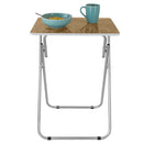3 of 6:Home Basics Mesa plegable multiusos de mármol, color marrón 