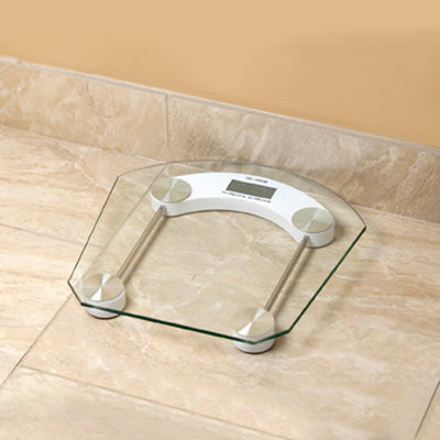 3 of 5:Home Basics Digital Glass Bathroom Scale, Clear, 12.75x12.75 Inches 