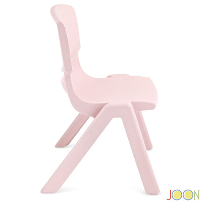6 of 8:Chaises d'apprentissage empilables en plastique pour enfants JOON, rose poudré, 52,1 x 32,7 x 28 cm, lot de 2 (lot de 2) 