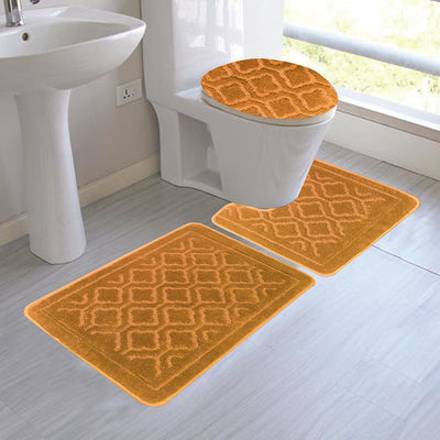 1 of 1:Ensemble de tapis de bain Catherine 3 pièces, format géant, doré 