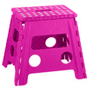 1 of 1:Home Basics Large Plastic Folding Stool with Non-Slip Dots, Pink, 11.4x8.7x12.6 Inches 