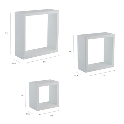 4 of 4:Neu Home Set of 3 Wall Cubes 