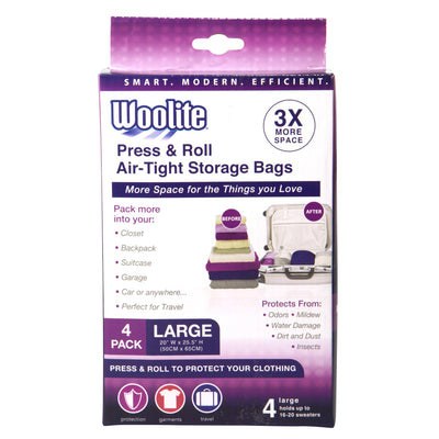 5 of 11:Woolite's 4 Piece Air-Tight Hand Roll Vacuum Storage Bags 