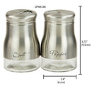 3 of 3:Ensemble sel et poivre Home Basics 140 ml avec base en verre transparent, argent 