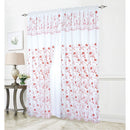 6 of 7:Liliana Floral Embroidered Rod Pocket Window Panel With Valance and Backing, 54x90 Inches 