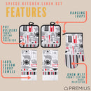60 of 61:PREMIUS 5 Piece Printed Kitchen Linen Set, 2 Cotton Towels, 2 Pot Holders, 1 Oven Mitt 