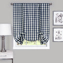 1 of 3:Buffalo Check Window Curtain Tie Up Shade - 42x63 - Navy 