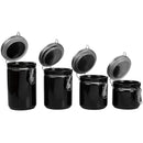 4 of 7:Ensemble de 4 boîtes Home Basics avec couvercles en acier inoxydable, noir 