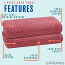15 of 32:Serviette de bain PREMIUS en fil de coton teint à chevrons, lot de 2, 27 x 54 pouces 