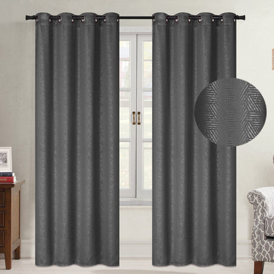 8 of 10:Payton Embossed Room Darkening Grommet Window Panel, 54x84 Inches 