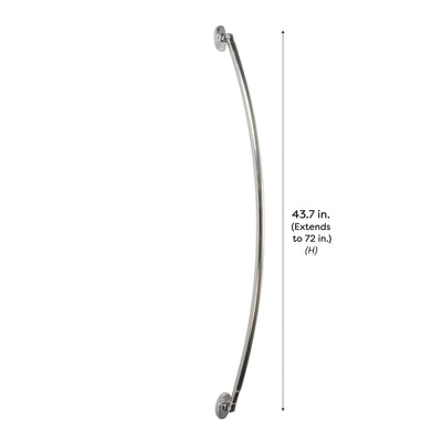 3 of 4:Bath Bliss Suction Cup Mount Curved Shower Rod in Chrome 