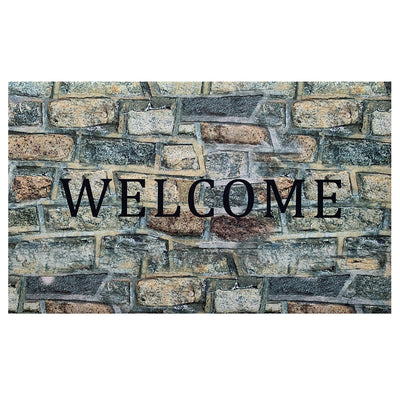 6 of 9:Achim Welcome Stone Heavy Duty Outdoor Mat, Gray, 18x30 Inches 