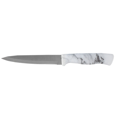 1 of 5:Couteau utilitaire Home Basics Marble Collection 5, blanc 