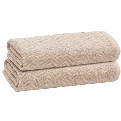 22 of 40:PREMIUS 2 Pack Chevron 100% Cotton Yarn Dyed Bath Sheet Towel, 32x64 Inches 
