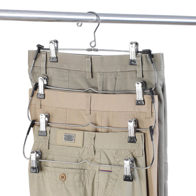 3 of 4:Neu Home 4 Tier Fold Up Skirt Hanger 