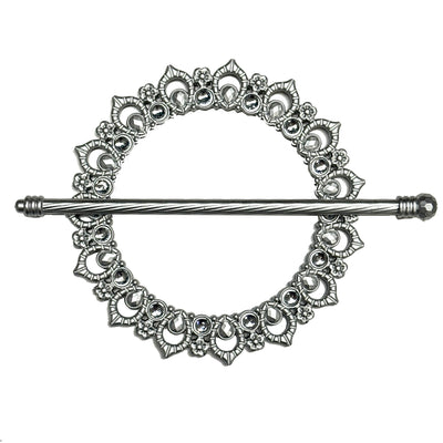 1 of 1:Crown Decorative One Pair Window Curtain Tieback, Silver 
